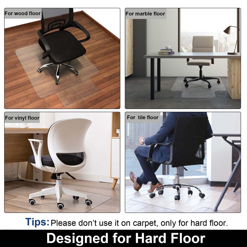 AiBOB Office Chair Mat for Hardwood Floor, 45 X 53 inches, Hard Floor Chair Mats Under Computer Desk, Easy Glide for Rolling Chairs, No Curling - Image 2